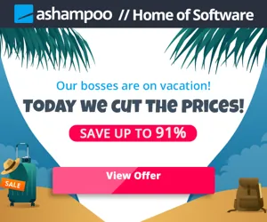 Ashampoo Vacation Sale - 91% OFF