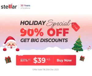 Stellar Data Recovery Holiday Special Sale - up to 90% OFF