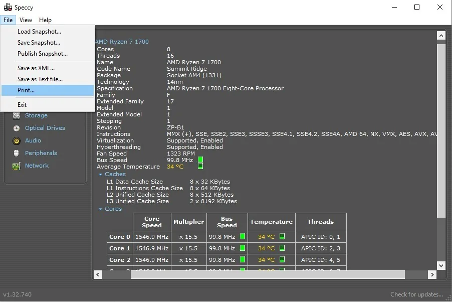 Speccy Screenshot Speccy Screenshot